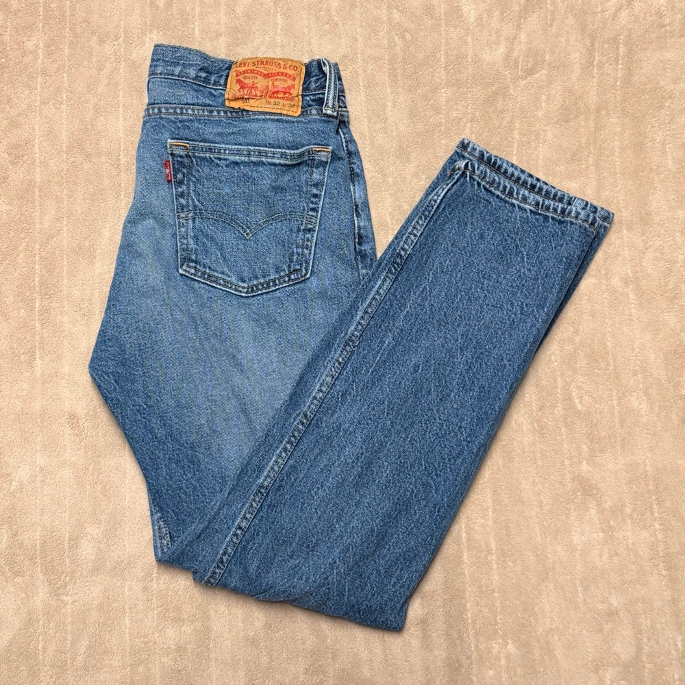Men's 511 Levi's Slim Fit‎ Jeans 32x30 Blue Distressed